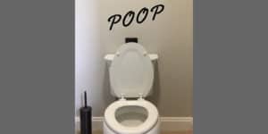 household sign - poop in the bathroom